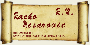 Racko Mesarović vizit kartica